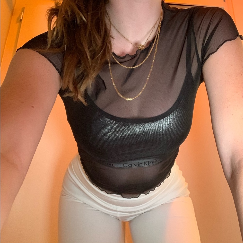 Black sheer crop top from Urban Outfitters
